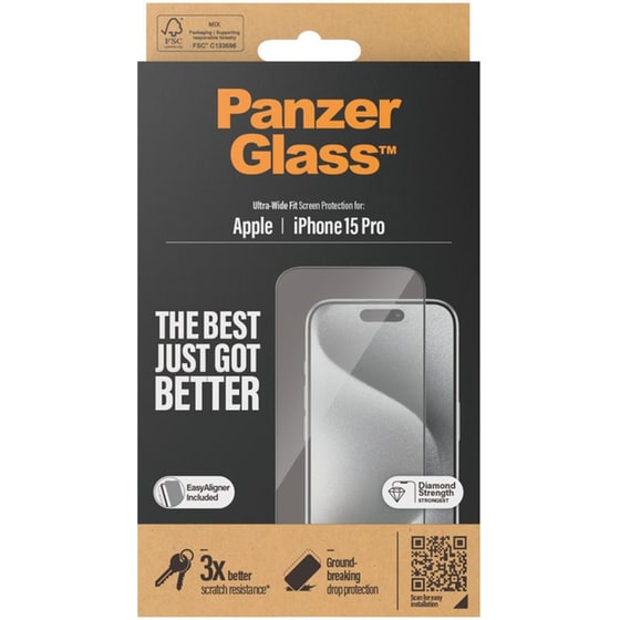 Προστατευτικό οθόνης Apple iPhone 15 Pro - PanzerGlass Screen Protector Ultra-Wide Fit with EasyAligner image 2