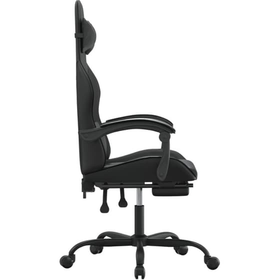 Καρέκλα Gaming VIDAXL 349539 με Υποπόδιο από Τεχνητό Δέρμα - Μαύρη image 1