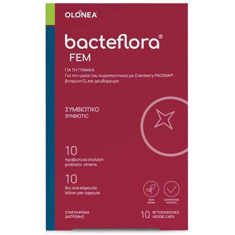 OLONEA Προβιοτικό OLONEA Bacteflora Fem - 10 Κάψουλες