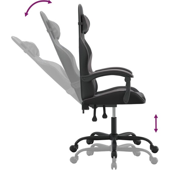 Καρέκλα Gaming VIDAXL 349523 από Τεχνητό Δέρμα - Μαύρο image 8