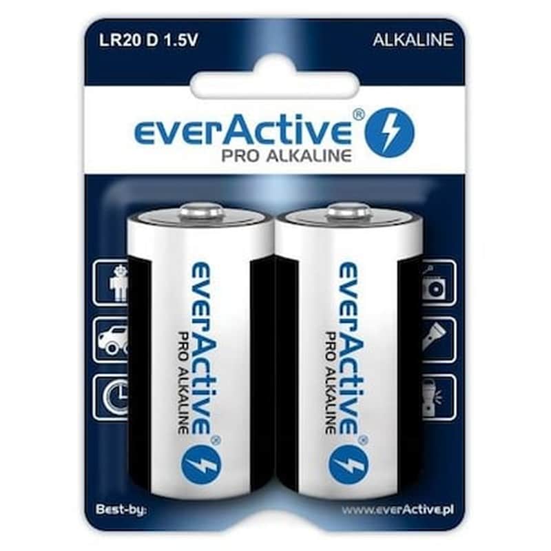 EVERACTIVE Μπαταρία Alkaline Batteries Everactive Pro Alkaline Lr20 D - Blister Card - 2 Pieces