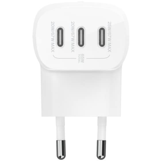 Φορτιστής Πρίζας Belkin BoostCharge 3-Port USB-C Wall Charger USB-C 67W - White image 1