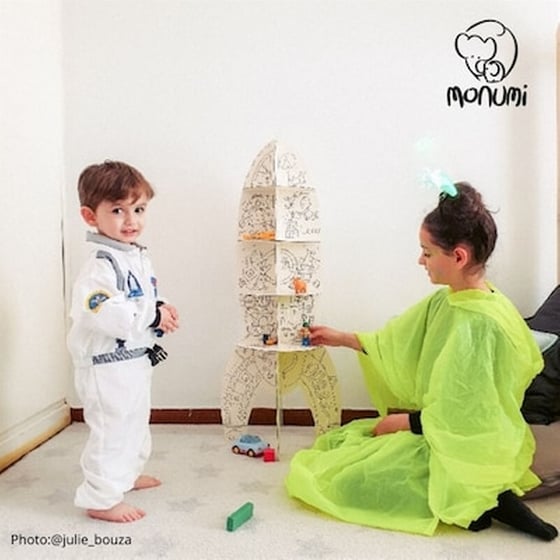 Babyrun Πύραυλος Rocket Από 3d Λευκό Χαρτόνι Ζωγραφικής Monumi Mpd-000103 image 3