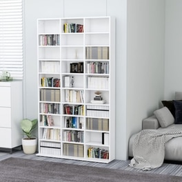 Vidaxl Έπιπλο Για Cd Λευκό 102 X 23 X 177,5 Εκ. Από Μοριοσανίδα