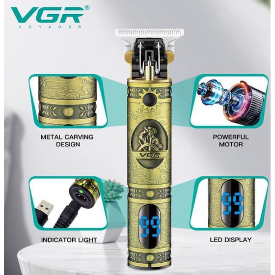 Κουρευτική Μηχανή HAIR VGR V-228 PROFESSIONAL Χρυσό image 4
