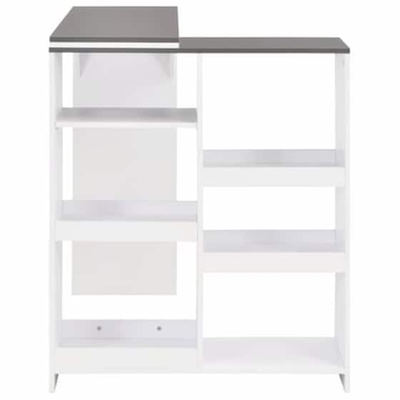 Vidaxl Τραπέζι Μπαρ Με Κινητή Ραφιέρα Λευκό 138 X 40 X 120 Εκ. image 5