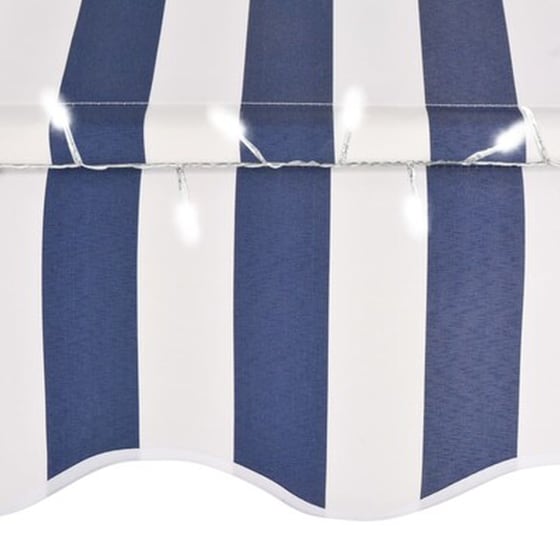 Τέντα Vidaxl Συρόμενη Χειροκίνητη με LED 250cm - Λευκό/Μπλε image 5