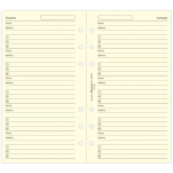 Ανταλλακτικά Φύλλα Ημερολογίου Filofax Per Cot Crm Name/add/email/tel/fax image 2