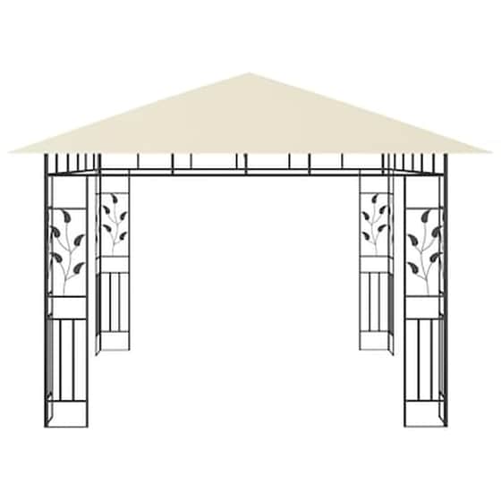 Κιόσκι Vidaxl Ατσάλινο με Σήτα και Φωτάκια 3x3cm - Κρεμ image 5
