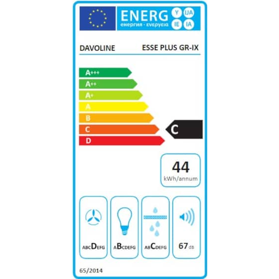 DAVOLINE ESSE PLUS060 GRΙΧ 60cm Inox Απορροφητήρας Συρόμενος image 2