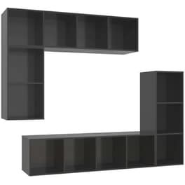 Έπιπλα Τηλεόρασης VidaXL Μοριοσανίδα 4 Τμχ 37x37x142.5cm - Γκρι