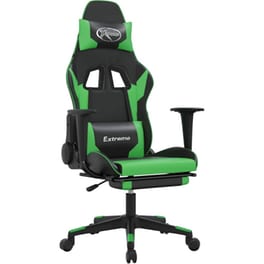 Καρέκλα Gaming VIDAXL 345460 με Υποπόδιο από Τεχνητό Δέρμα - Μαύρο