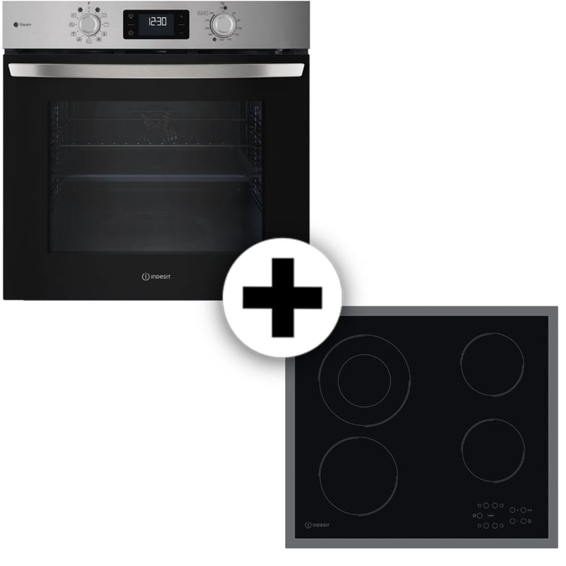 INDESIT INDESIT IO 278PS X RI 261 X 71 Lt Inox Εντοιχιζόμενος Σετ Φούρνος και Εστία