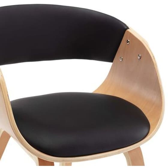 Καρέκλες Τραπεζαρίας Vidaxl Λυγισμένο Ξύλο/Συνθετικό Δέρμα 6 Τμχ - Μαύρες image 5