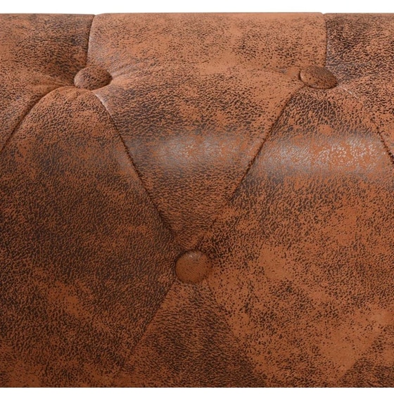 Γωνιακός Εξαθέσιος Καναπές VidaXL Chesterfield 260x205cm - Καφέ image 5