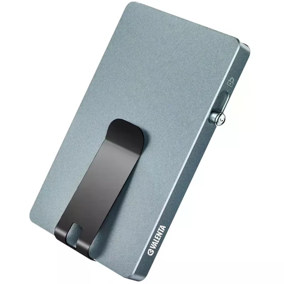 Θήκη Καρτών Valenta Αλουμινίου με Κλιπ Money Grey image 0
