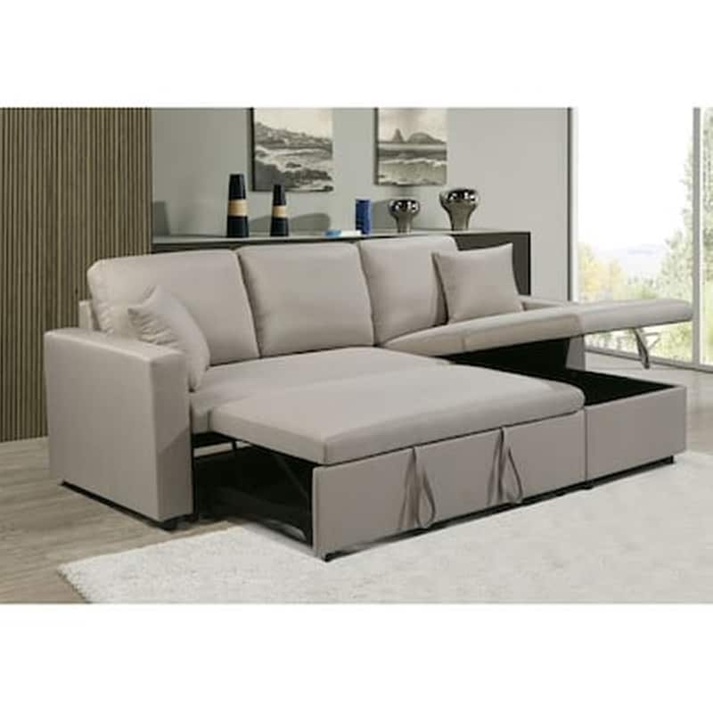 Καναπές - Κρεβάτι Montreal Γωνία Αναστρέψιμος Από Ύφασμα - Μπεζ WOODWELL