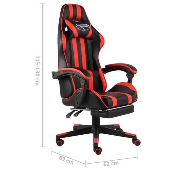 Gaming Καρέκλα VidaXL Racing από Τεχνητό Δέρμα - Μαύρο/Κόκκινο image 5