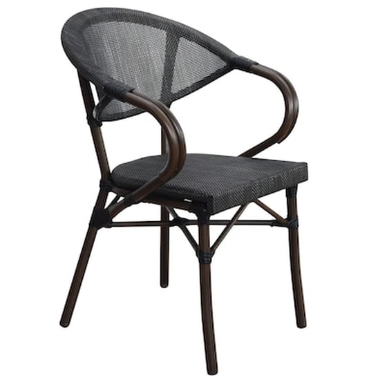 Πολυθρονα Alu Καφε - Textilene Μαυρο image 0