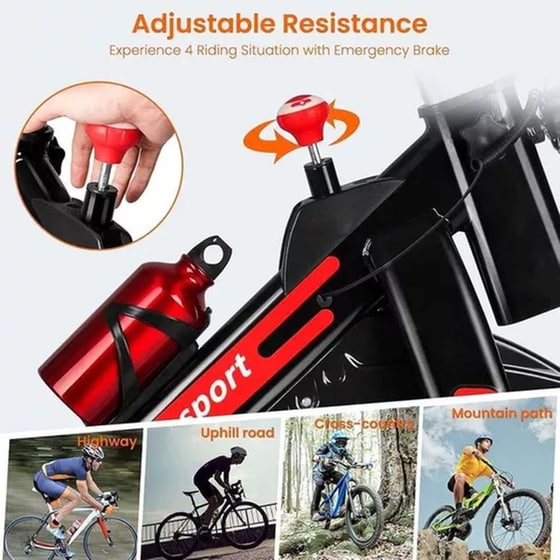 VSL Sports Ποδήλατο Γυμναστικής Spinning Μαύρο-Κόκκινο image 1