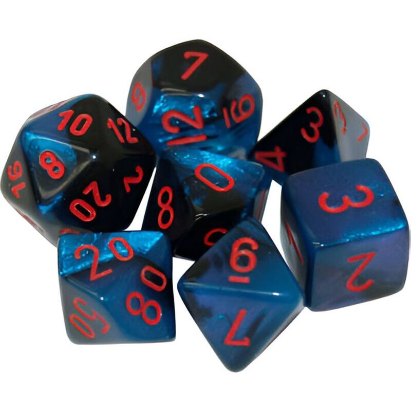 CHESSEX Gemini Black-starlight/red Mini Polyhedral 7-die Set CHESSEX