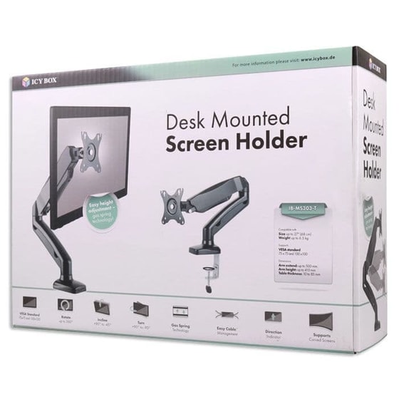 Βάση Στήριξης Monitor Γραφείου Icy Box IB-MS303-T έως 27" με Βραχίονα image 8
