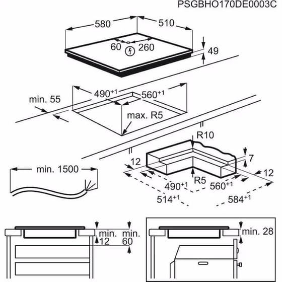 AEG IKB64413IB & BSK999330M Eντοιχιζόμενο Σετ Φούρνος και Εστία 70 Lt Inox image 6