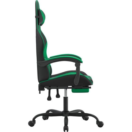 Καρέκλα Gaming VIDAXL 349534 με Υποπόδιο από Τεχνητό Δέρμα - Μαύρο image 2