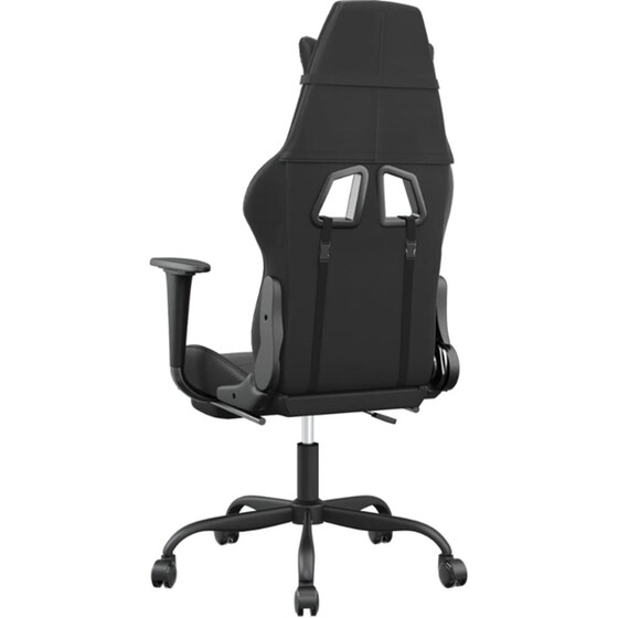 Καρέκλα Gaming VIDAXL 3143661 με Υποπόδιο από Τεχνητό Δέρμα - Μαύρη image 3