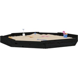 VidaXL Αμμοδόχος με Καθίσματα Οκτάγωνη 232x232x20cm Ξύλινη - Μαύρο