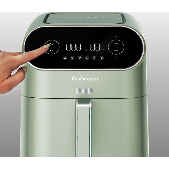 ROHNSON R-2859G Pop με Αποσπώμενο Κάδο 1800 W 7 L Πράσινο Φριτέζα Αέρος image 4