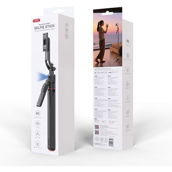 Selfie Stick XO SS28 με Ενσωματωμένο Τρίποδο - Μαύρο image 3