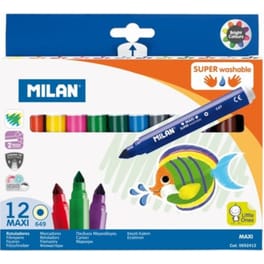 Μαρκαδόροι Milan Maxi Super Washable 12 Τεμάχια