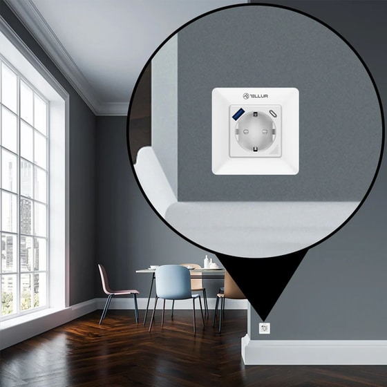 Έξυπνη Πρίζα Ρεύματος Tellur με Wi-Fi, 3600W - Λευκό image 5