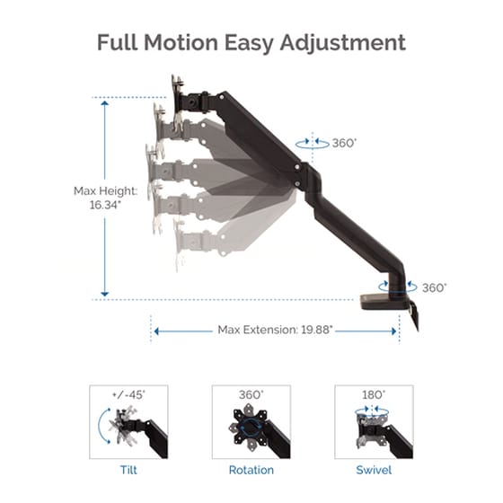 Βραχίονας οθόνης Fellowes Platinum Series Single Monitor Arm image 4