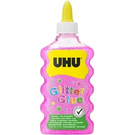 Χρυσόκόλλα Uhu Glitter Ροζ 177ml