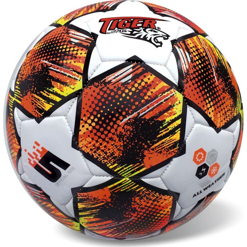 STAR TOYS Μπάλα Ποδοσφαίρου Tiger Star Match Line Stars Fluo Orange 35/834 Size 5 από Δερματίνη