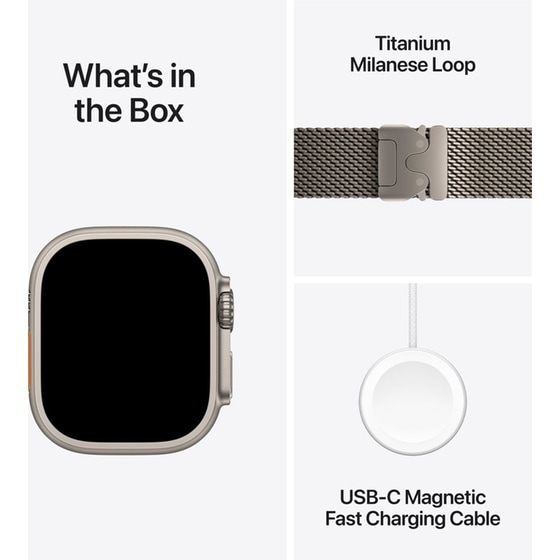 Apple Watch Ultra 2 GPS + Cellular 49mm Natural Titanium Case with Natural Titanium Milanese Loop - L image 8