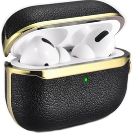 Icarer Electroplating Pu Leather Θήκη Για Apple Airpods Pro - Black