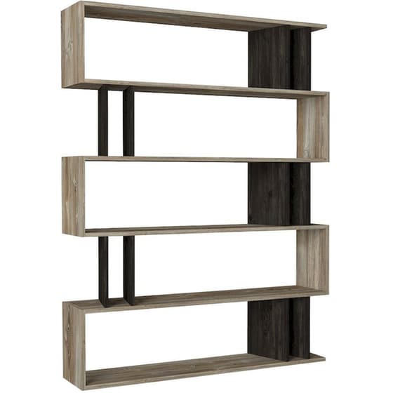 Βιβλιοθήκη ArteLibre Antipaxi από Μοριοσανίδα 122x26x159cm - Wenge/ Sonoma image 3