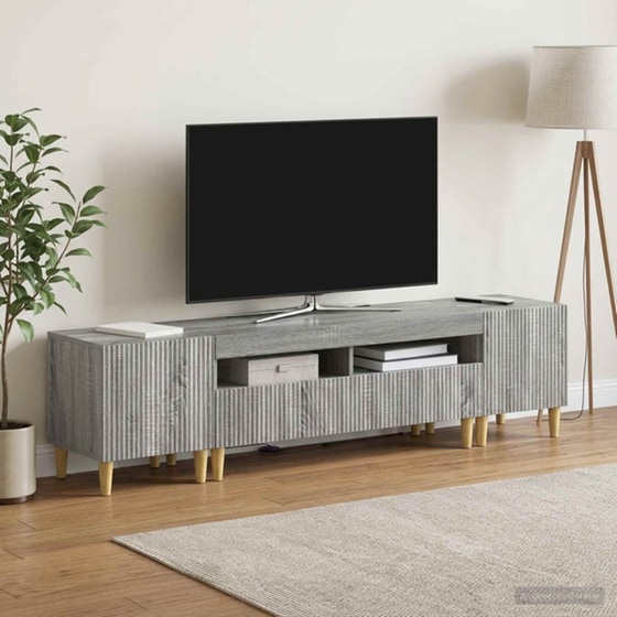Έπιπλο Τηλεόρασης VidaXL ARNHEM με LED 3 τμχ 198 x 35 x 43 cm - Γκρι Sonoma image 1