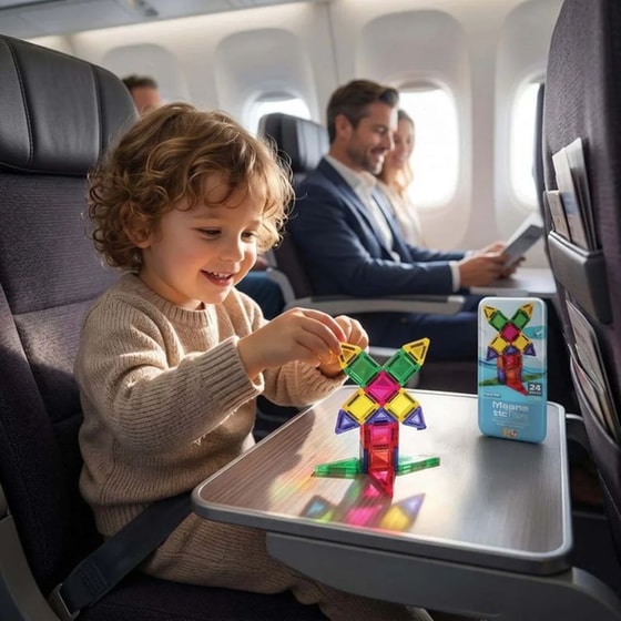 Μαγνητικά Τουβλάκια Happihobbi Travel Set (24 Τεμάχια) image 3