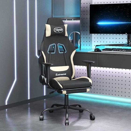 Καρέκλα Gaming VIDAXL 345480 με Υποπόδιο - Μαύρο image 9