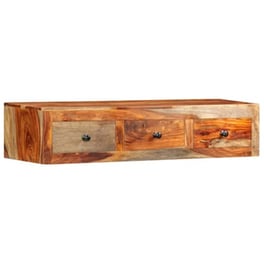 Κονσόλα Τοίχου Vidaxl από Μασίφ Ξύλο Sheesham 100x25x20cm - Καφέ