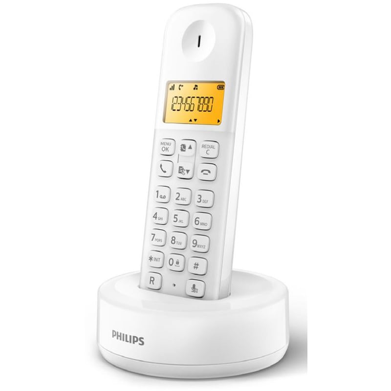 Ασύρματο Τηλέφωνο Philips D1601W-34 - Λευκό