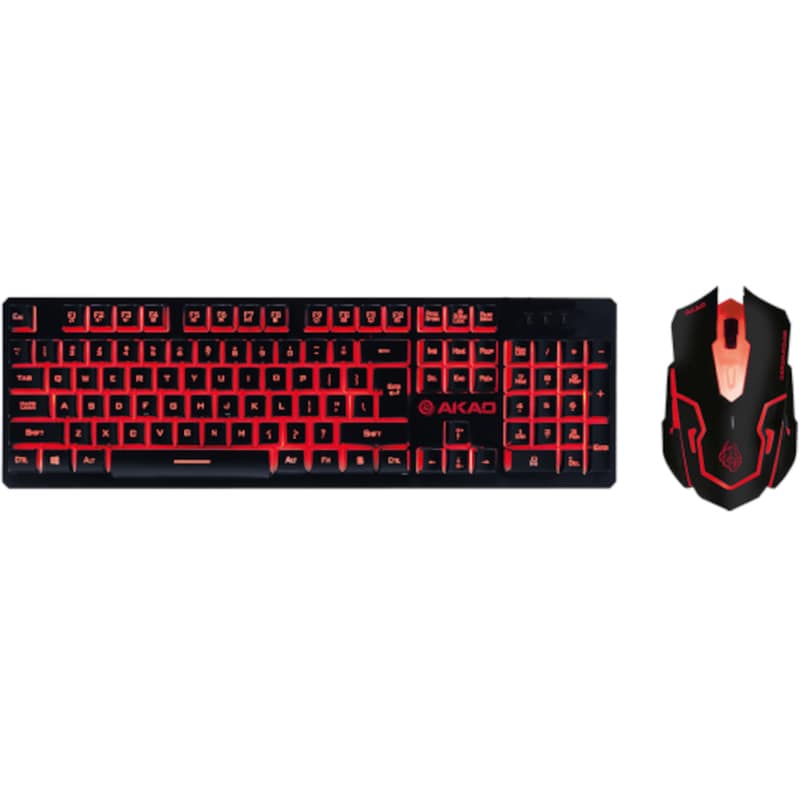 ZEROGROUND Zeroground KB-1600GUMS Akao Σετ Gaming Πληκτρολόγιο με Φωτιζόμενα πλήκτρα Ποντίκι (US)