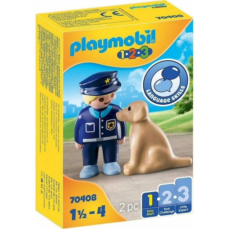 PLAYMOBIL PLAYMOBIL® 1·2·3 Αστυνομικός με Εκπαιδευμένο Σκύλο (70408)