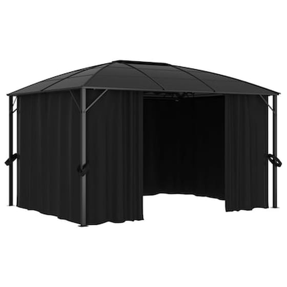 Κιόσκι Vidaxl Ατσάλινο με Κουρτίνες 4x3cm - Ανθρακί image 5