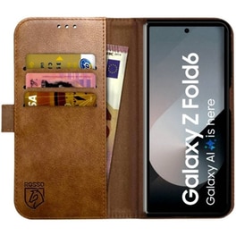 Θήκη Galaxy Z Fold 6 - Rosso Deluxe Δερμάτινη Πορτοφόλι - Brown