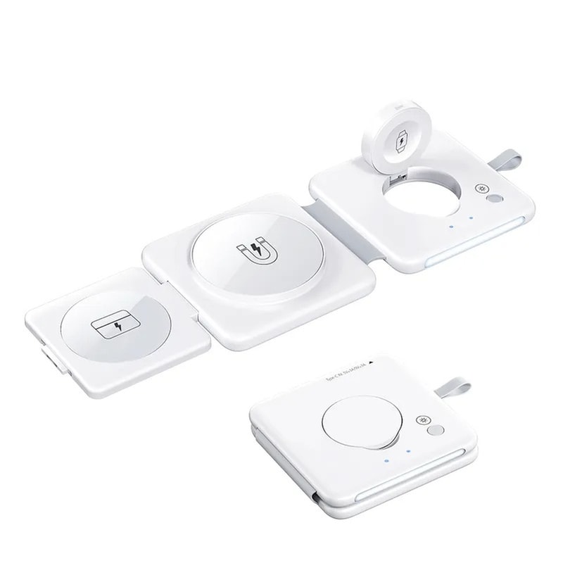 REMAX Ασύρματος Φορτιστής Remax RP-W87 4 Σε 1 Folding 22.5 W- White